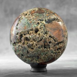 Handcrafted Green Smithsonite Sphere on Custom Stand
