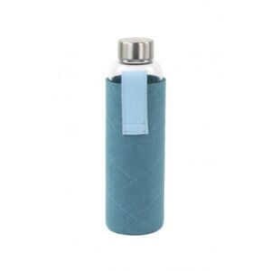YOKO - Borosilicate Glass Bottle in Grey & Blue Sleeve (550ml)