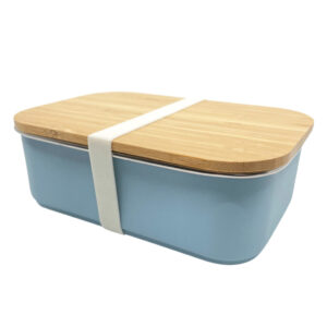 Smikkels - Lunch Box with Bamboo Lid (Blue)