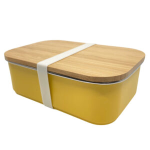 Smikkels - Lunch Box with Bamboo Lid (Yellow)