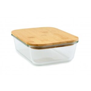 YOKO - Borosilicate Glass Lunch Box with Bamboo Lid (620ml)