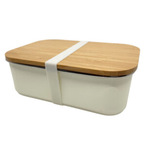 Smikkels - Lunch Box with Bamboo Lid (White)