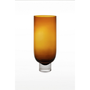 ELEMENTS - SOBER Modern Cylindrical Vase (36cm | Thick Base | Amber)