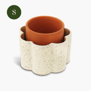 Pepin - Self-Watering Pot in White & Black Terrazzo